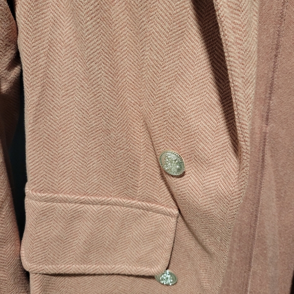 Elegant Pink Double-Breasted Tweed Look Women's Coat. Sz. Small - Picture 4 of 4